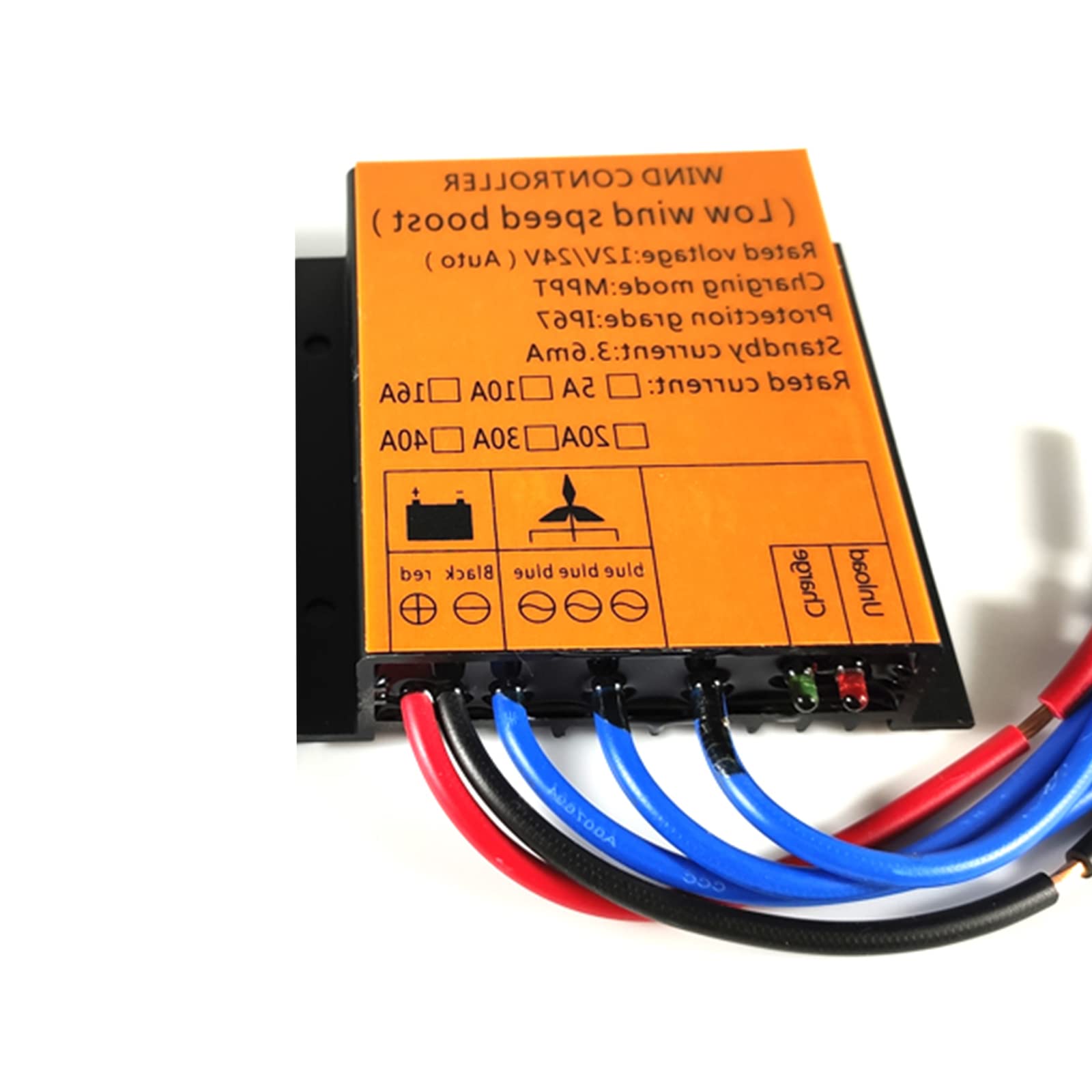 10A 20A 30A 40A 12000 W Kontroler ładunku MPPT turbiny wiatrowej, 12 V 24 V 48V odpowiedni dla wszystkich turbin wiatrowych Trzy faza (żółty)
