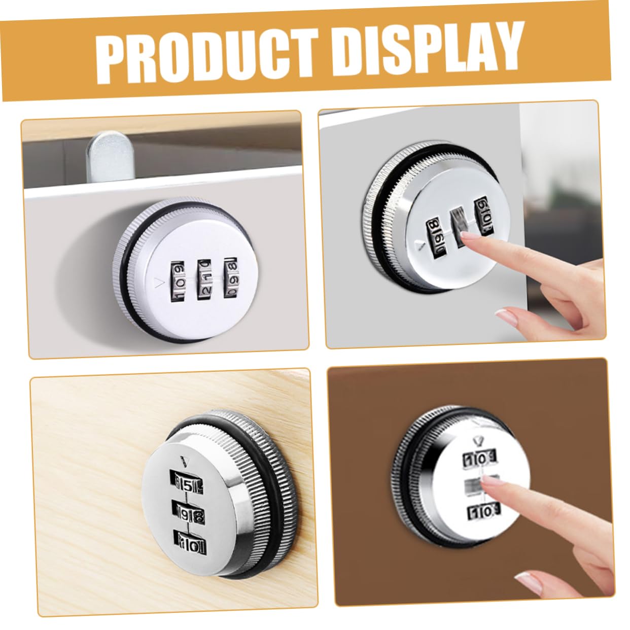 SHINEOFI 5 Pezzi Serratura con Combinazione per Armadietti Sicurezza per Armadi Design Elegante e Adatta per Ufficio e Casa
