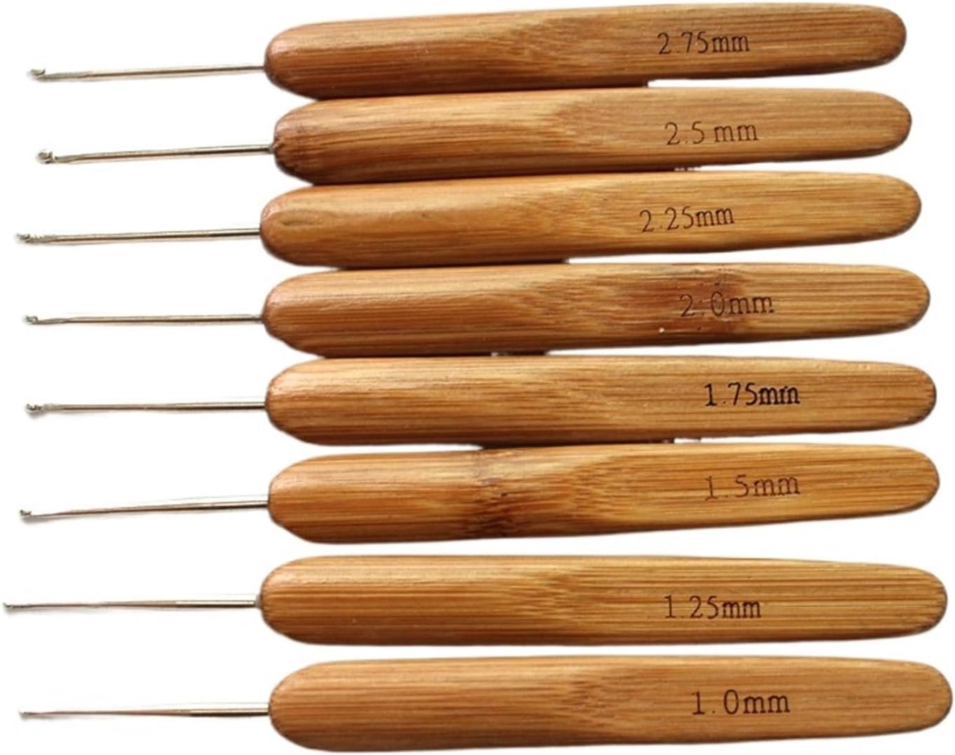 炭化竹ハンドルかぎ針セット 8個セット 編み針 裁縫 DIY ツール