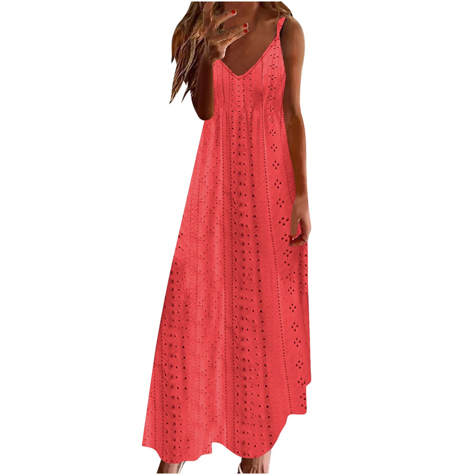 Aopir Maxi Dresses for Women UK Sleeveless Summer Beach Shirt Dress Ladies Casual Boho Flowy Long Sundresses