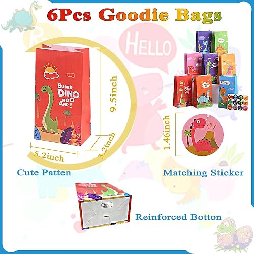 Miniatura 8 de Recuerdos de fiesta de dinosaurios para niños, suministros de fiesta de cumpleaños, 132 piezas de juguetes de dinosaurios, bolsas de regalo, huevos