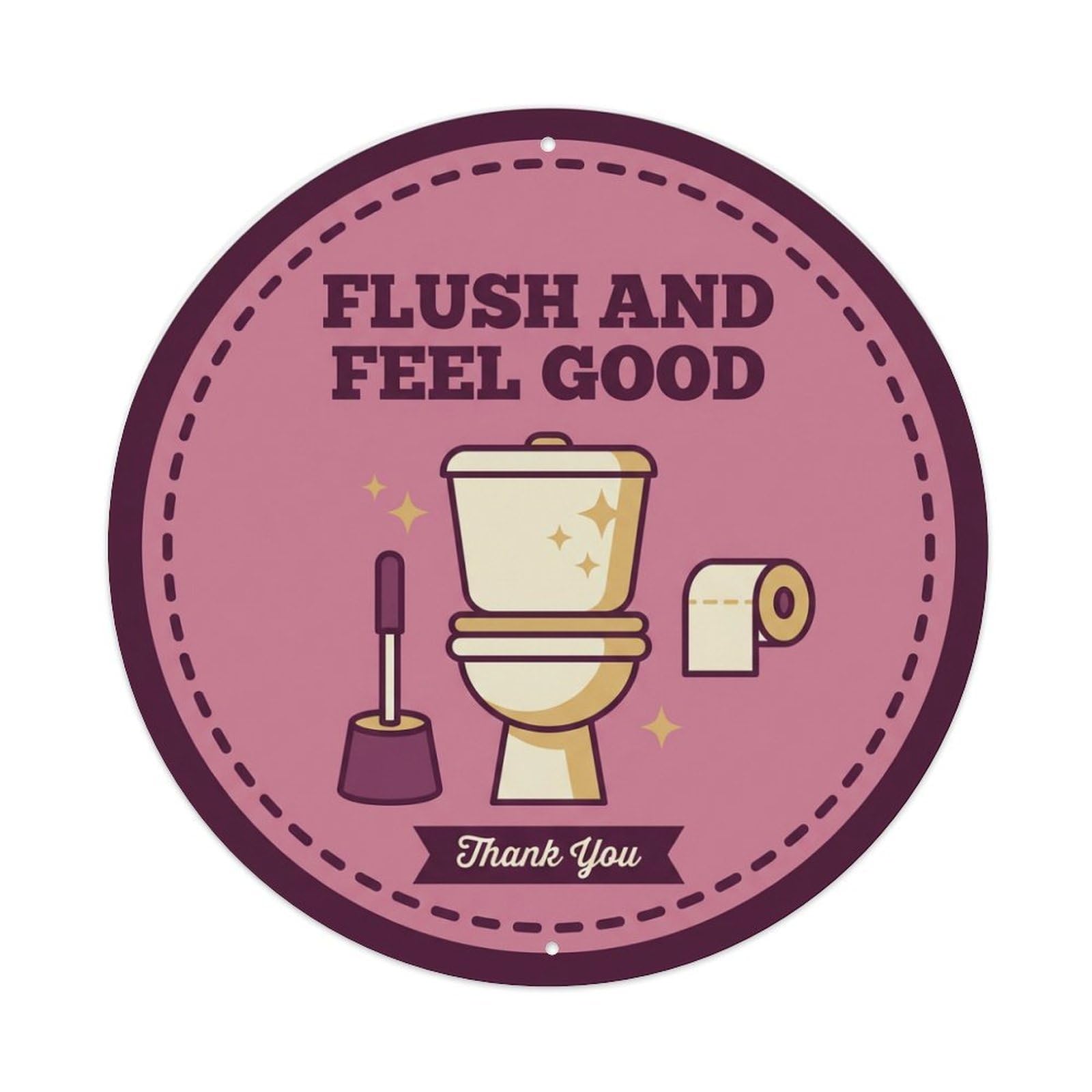 Metal Tin Sign Toilet Clean Bathroom Reminder Flush And Feel Good