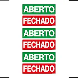 Combo 3 Placas De Sinalização Aberto/Fechado 30x10 Ekomunike - P-30 F9e