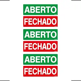 Combo 3 Placas De Sinalização Aberto/Fechado 30x10 Ekomunike - P-30 F9e