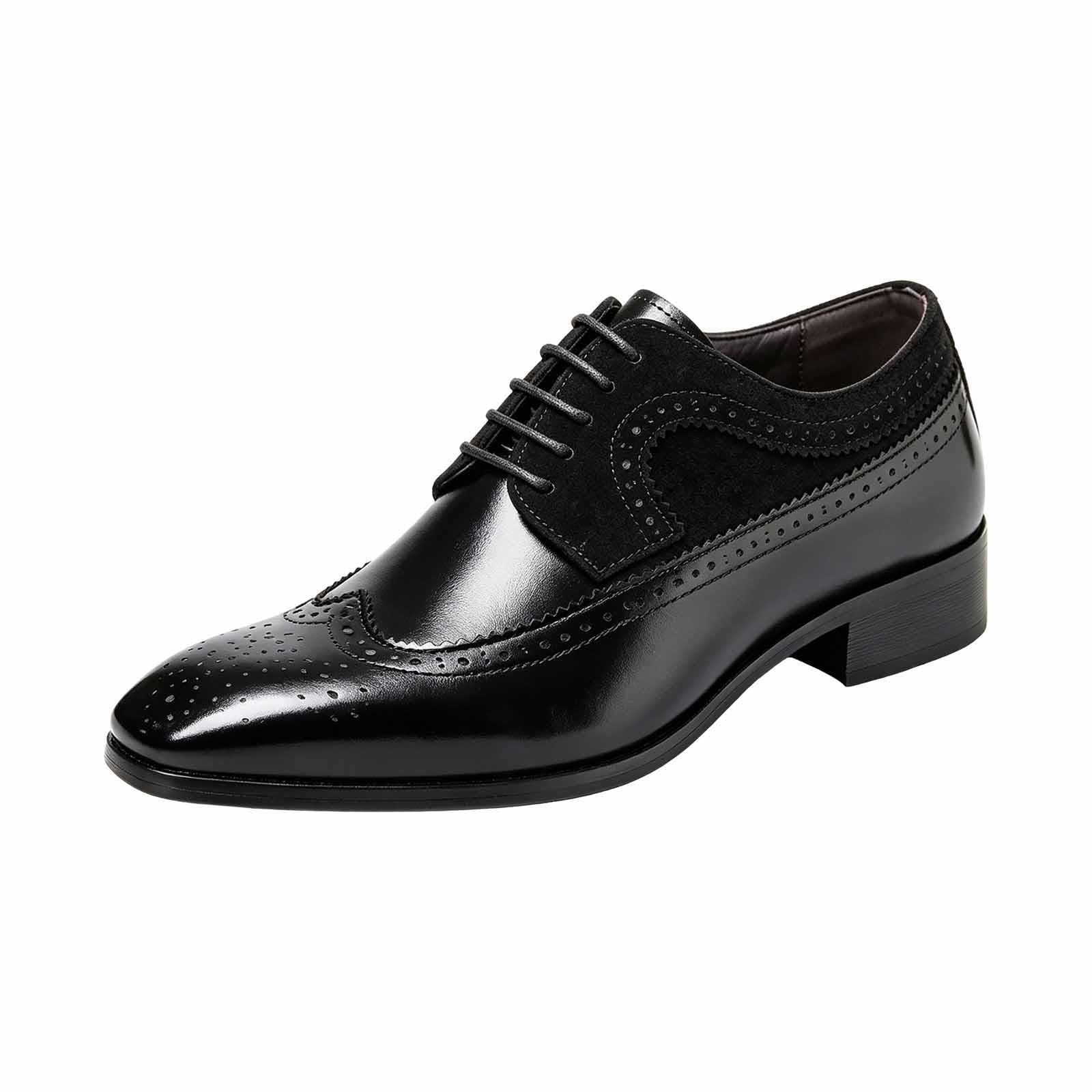 Eleganti Scarpe Nere con Fibbia, Classiche Scarpe Formali Stringate per Lavoro e Matrimoni, con Comfort Traspirante.