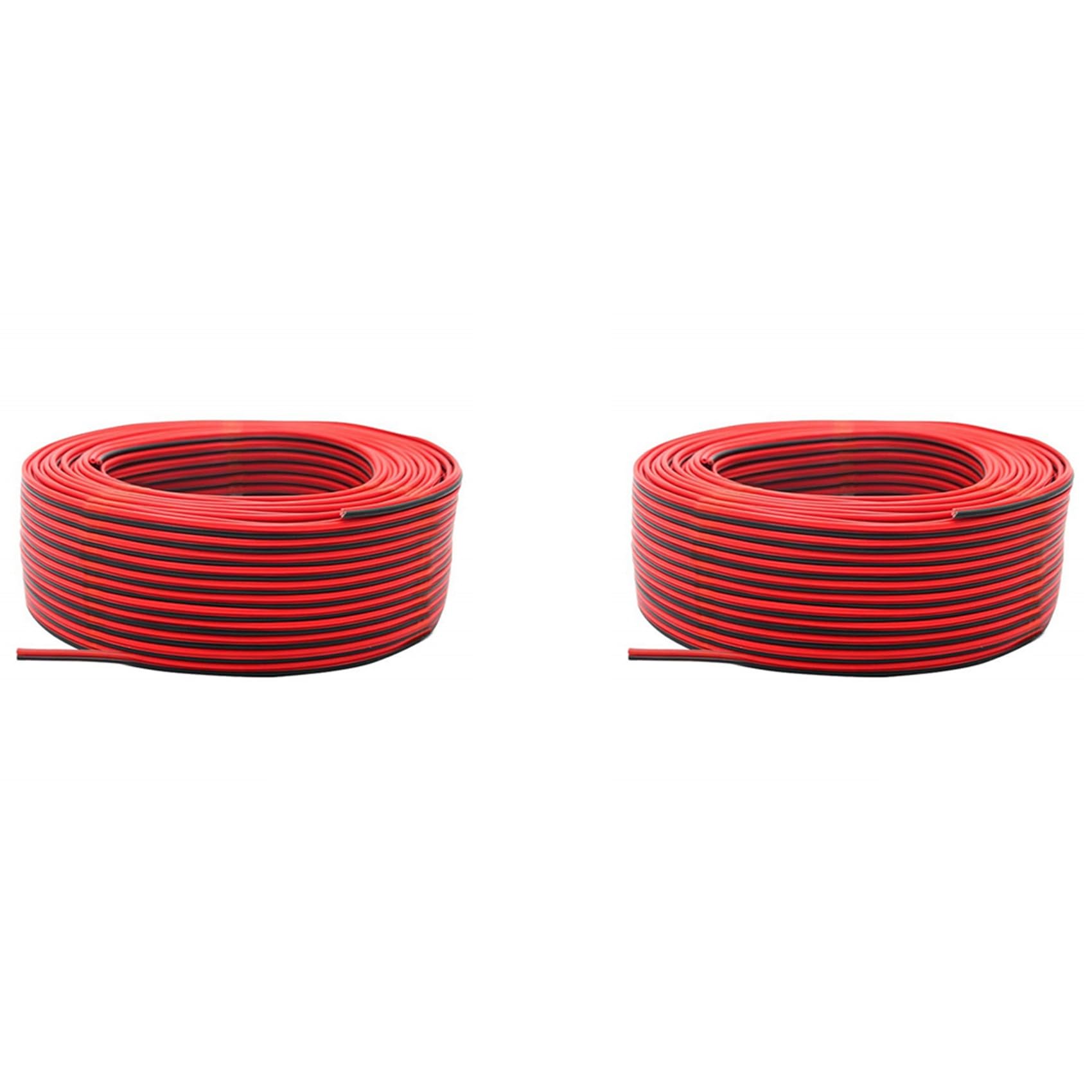 2X 2Pin Draht 100M 22AWG 12V/24V VerläNgerung Kabel Rot und Schwarz 2-Adriges Verzinntes Kupfer LED Licht Leiste Power Netzkabel