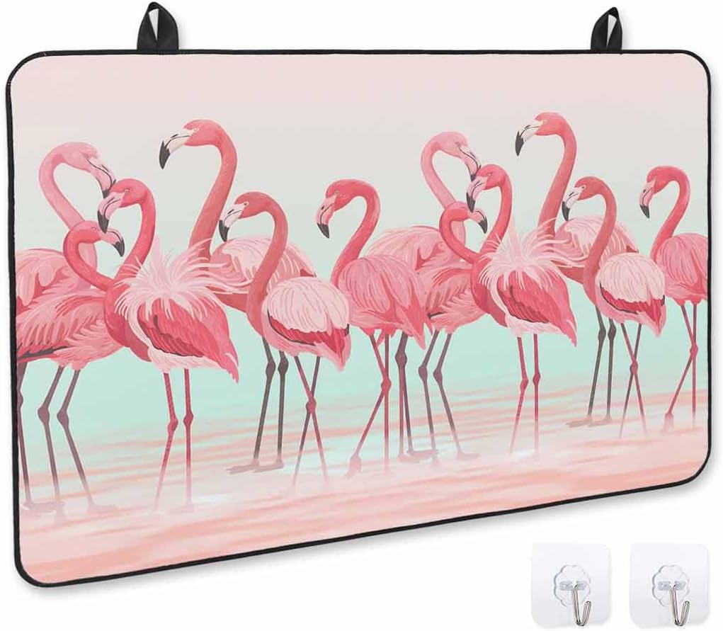 Stove Cover for Electric Stove, Flamingo Pink Animal Art Decor Flamingo Steping in Water Stove Top Cover for Glass Top, Heat Rubber Mat Foldable Cooktop Cover Top Protector, 36"x21"