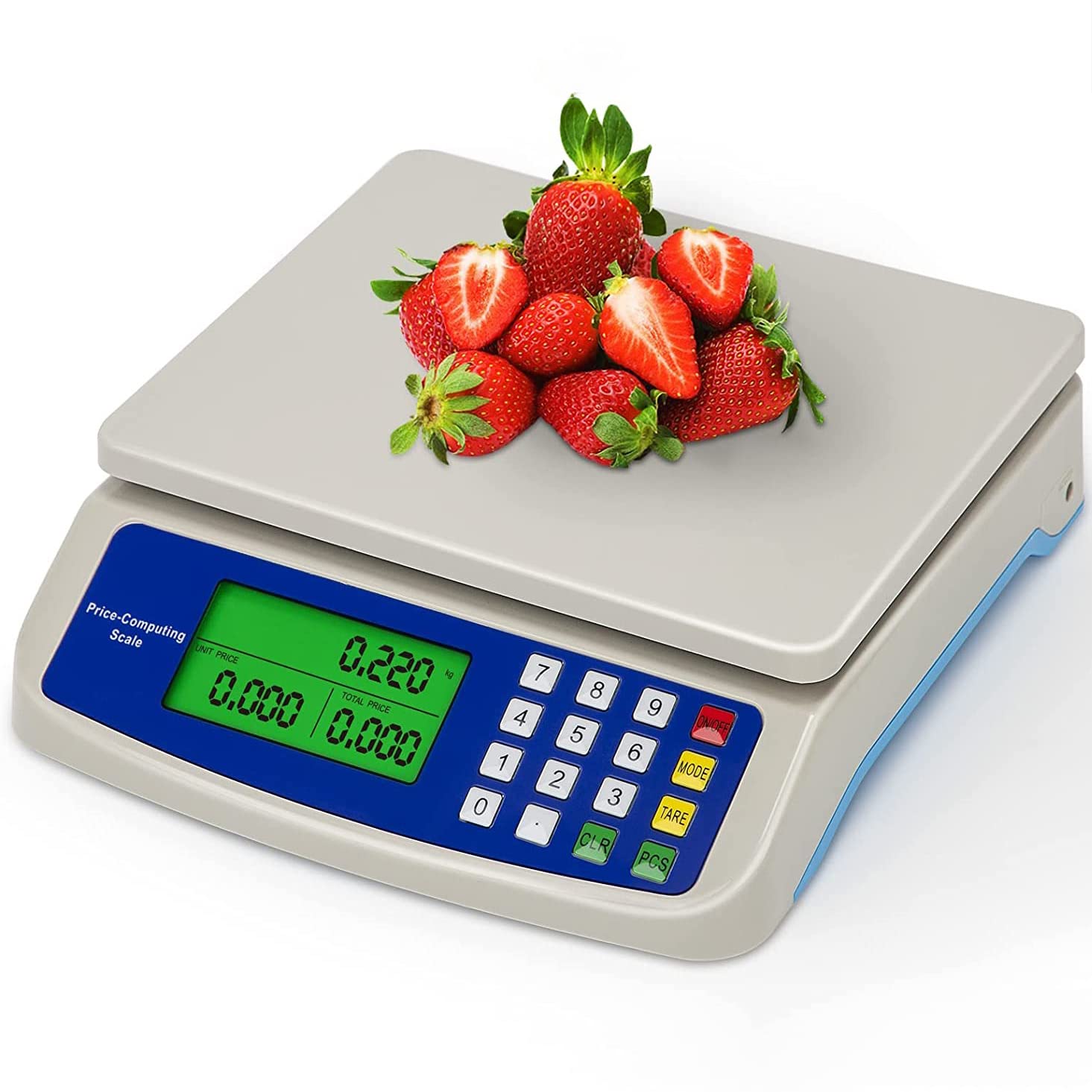 Bilancia elettronica digitale, bilancia da cucina da 30 kg/1 g, bilancia alimentare in acciaio inossidabile, bilancia da negozio commerciale, bilancia da tavolo con display LCD per punti vendita