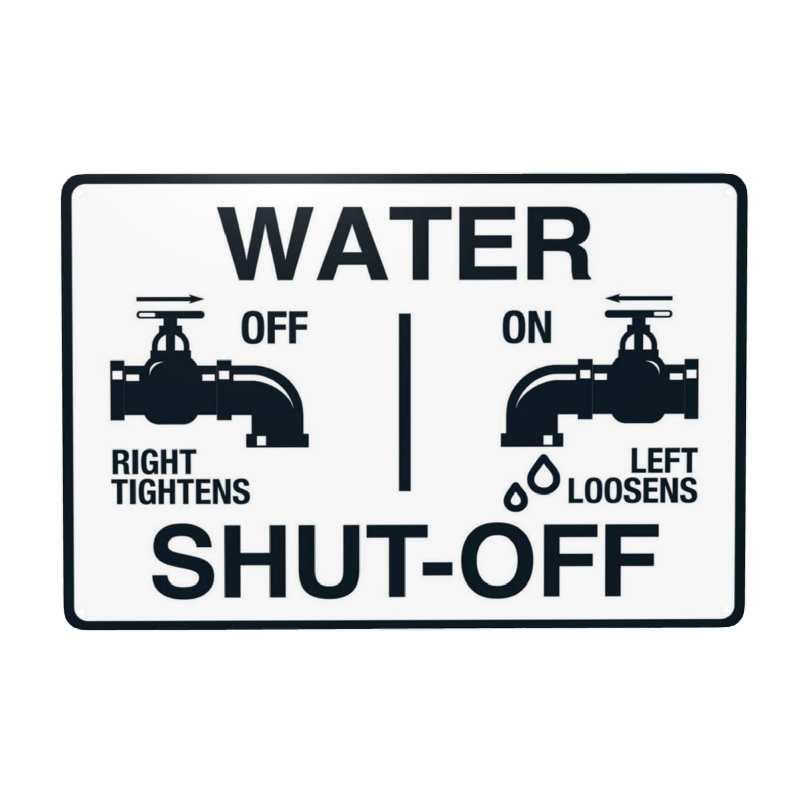 Vintage Metal Tin Sign, Valve Direction Indication Conservation Wall Decor, 12x8 Inch