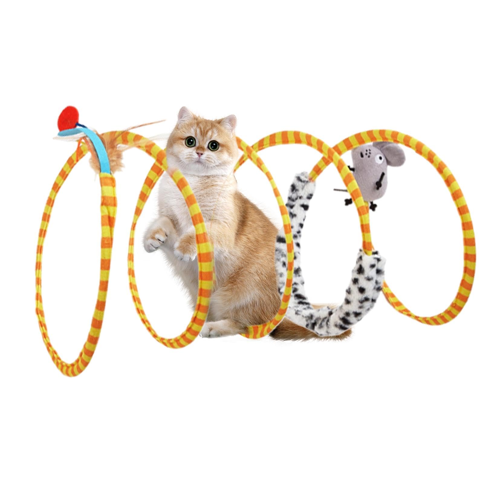 Wpsagek Cat Tunnels Toys, Pet Tunnel Tube Interactive Cat Toy, Cats Tunnel Toy, Spring Tunnels Toys For Indoor Cat