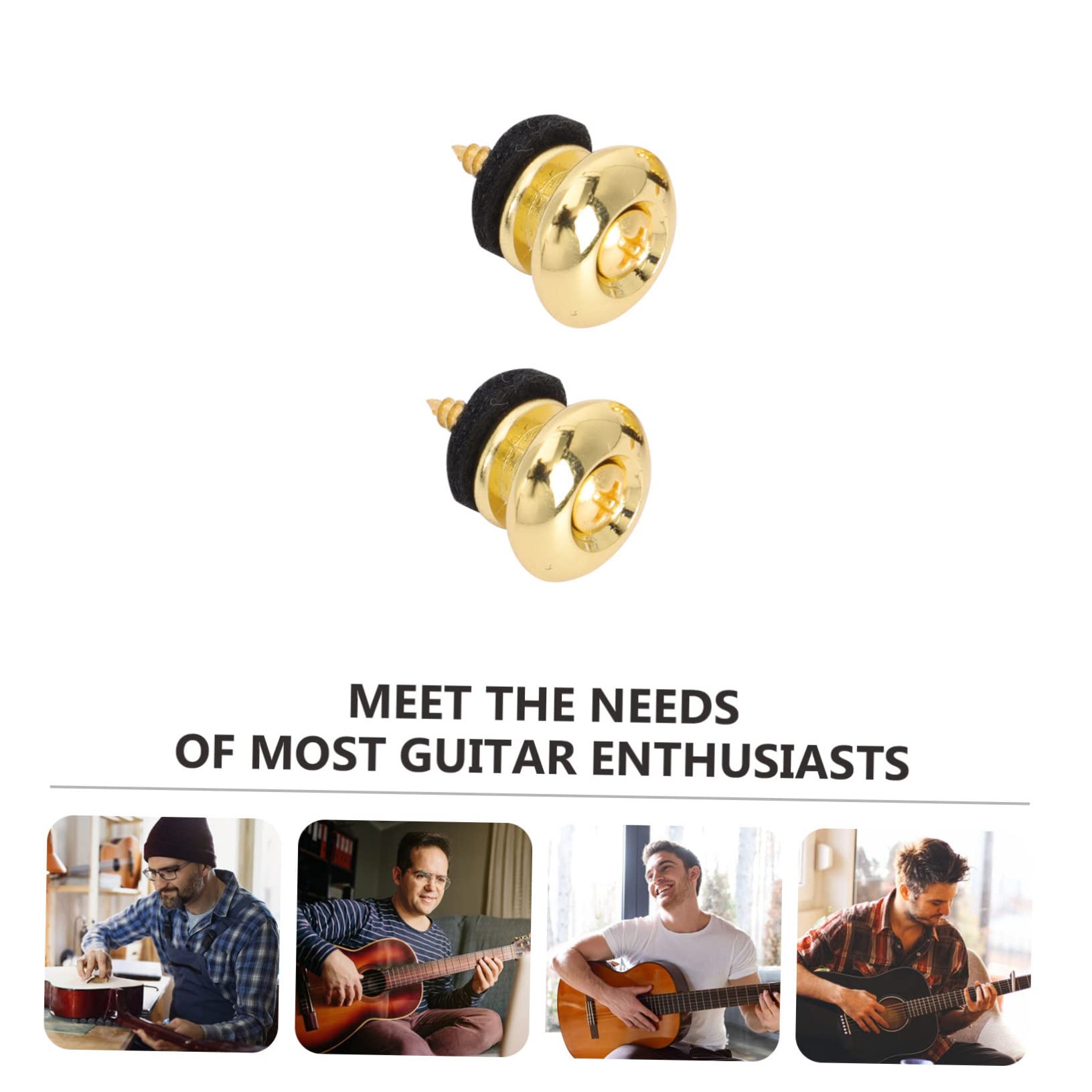 SUPVOX Guitar Strap Lock 4pcs Guitar Belt Button Skid-resistant Bass Strap Buttons