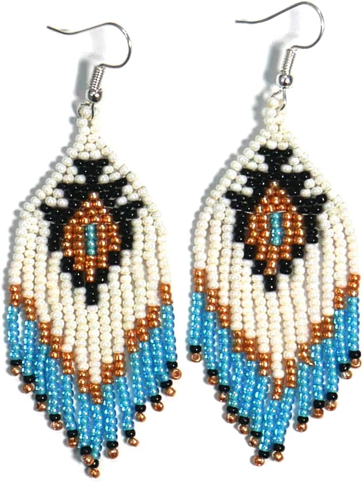 Tribal Beaded Earrings (Handmade)