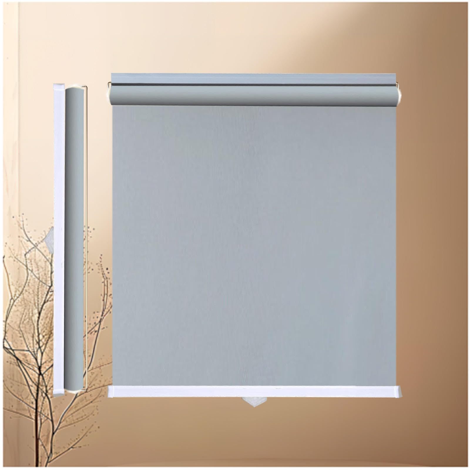 Tende a Rullo Parasole, Tenda Avvolgibile Oscuranti 45/50/65/90/115/130cm, Persiane Oscuranti Senza Forature, Persiane Termiche Provvisorie Per Porte e Finestre,grey-95x200cm/37 * 79in