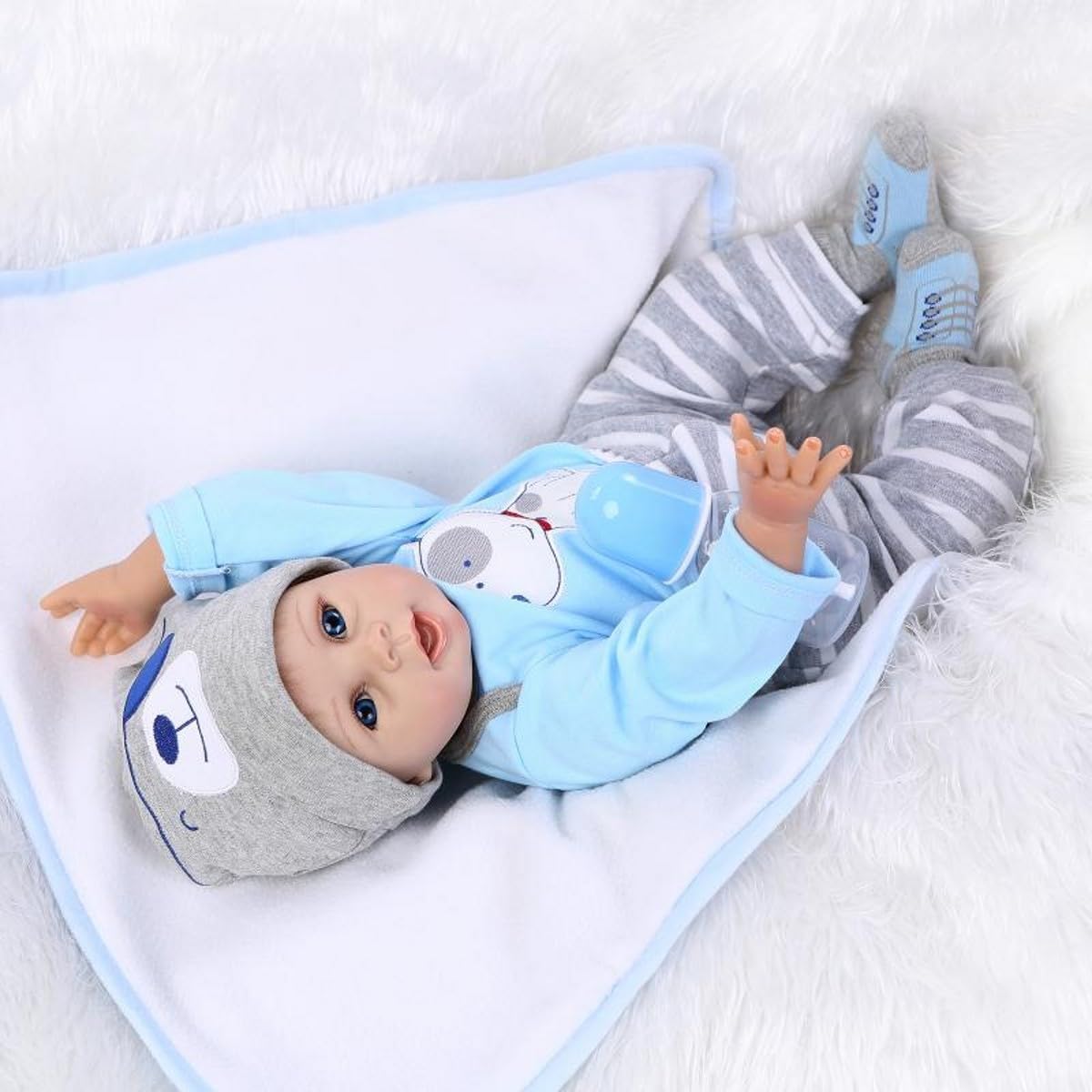 ZIYIUI Bambola Reborns Neonato Realistico, Bambola Bambino Morbida di 50 cm, con Accessori