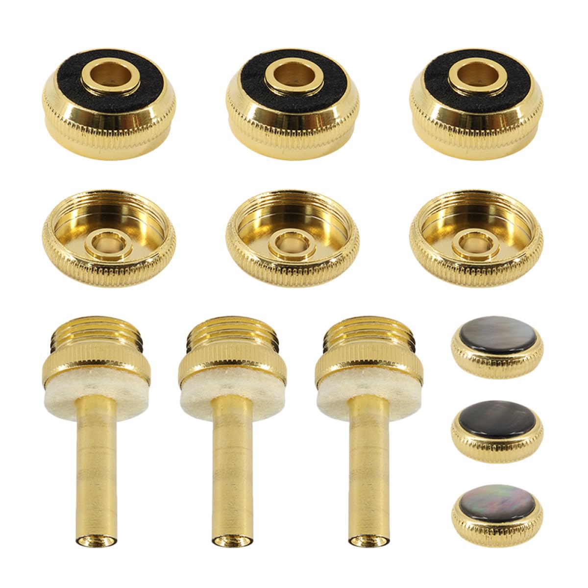 ULTECHNOVO Trompetenknöpfe aus Metall in Gold Rostbeständig und Leicht zu Verstauen Trompeten Reparaturset für Musiker und Zubehör
