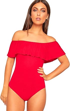 Off the shoulder red bodysuit Outlet