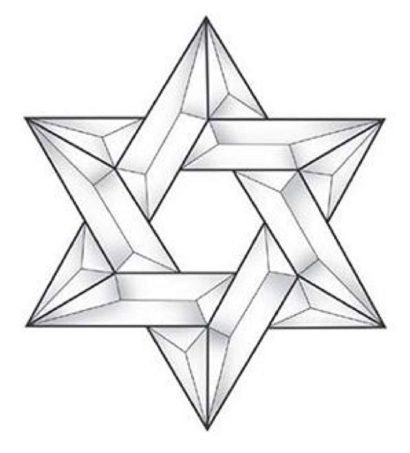 Clear Beveled Glass Jewish Star Kit - Star of David E210C 7 x 8 Inches