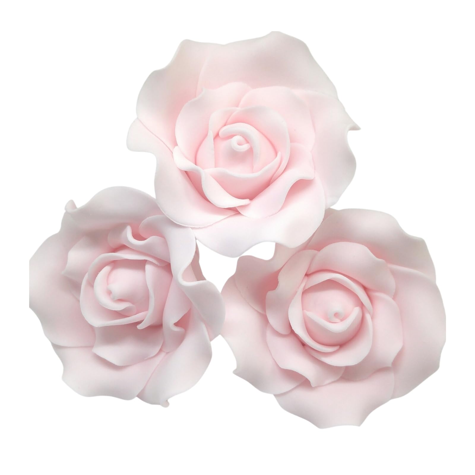 Sugar Roses - Sugar Paste flowers - Cake Decoration Toppers - Weddings - birthdays - Anniversary (3 x 2 1/2", Pink)
