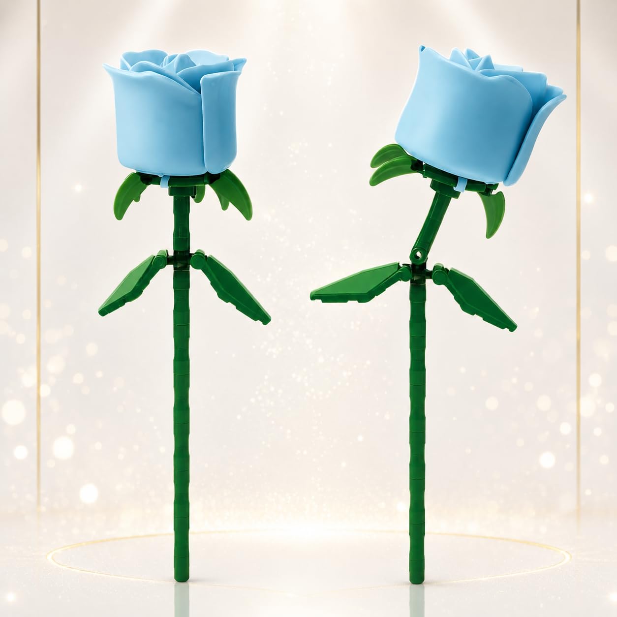 Rosas Eternas Bloques de Construcción Pack 2 - Flores Rojas para Montar DIY - Kit Manualidades Adultos - Regalo Mujer y Hombre San Valentín, Aniversario y Cumpleaños - Compatible con Rosas Lego Flores