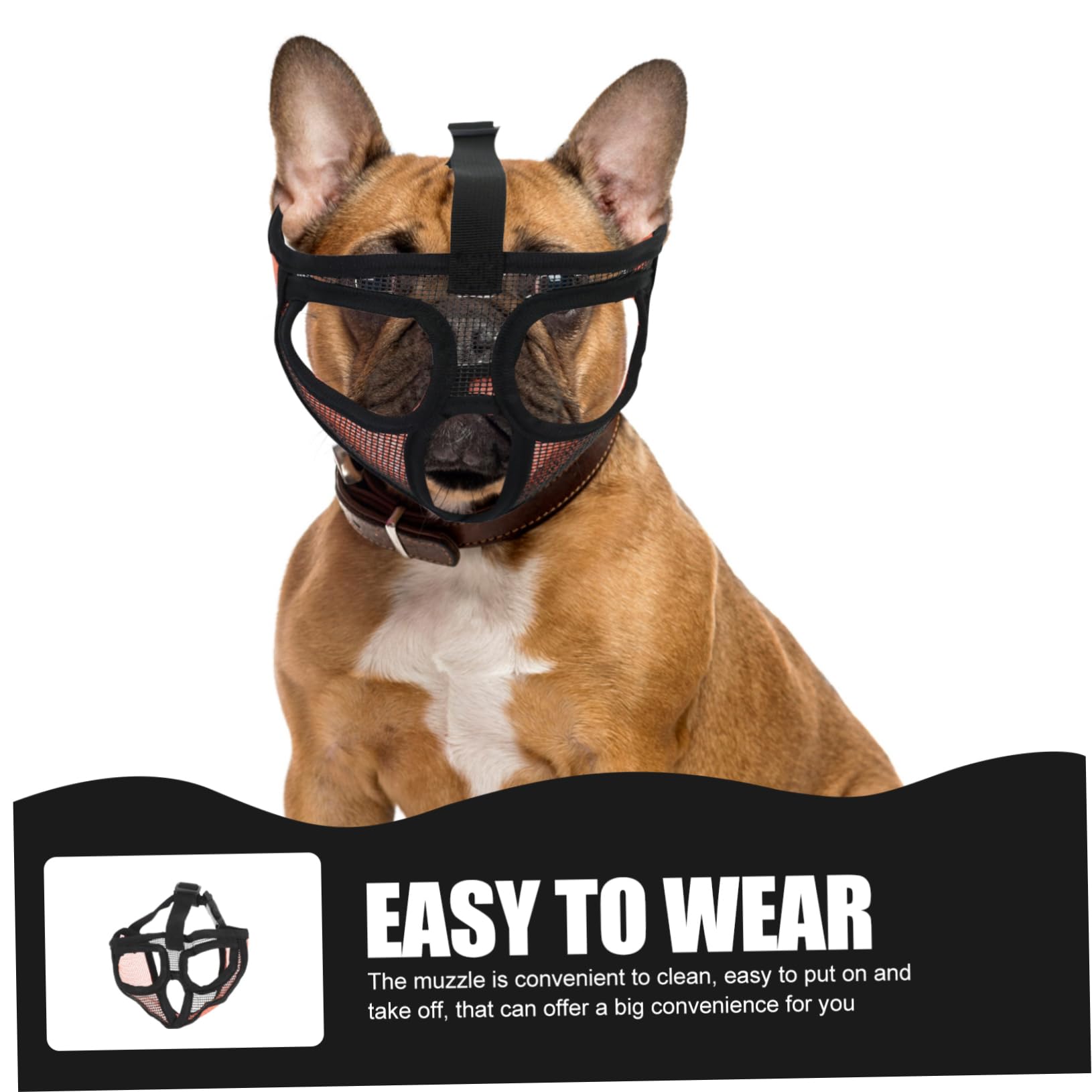 YARNOW 5pièces Muselière Ajustable Maille Respirante pour Chien Masque Anti-Morsure pour Français Confortable Et Pratique pour Et Détente