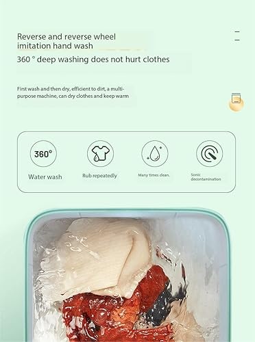 Miniatura 6 de Mini lavadora, 15W vibración de luz azul clasificación portátil limpieza pequeña lavadora, 4.4 lbs adecuado para ropa interior, calcetines