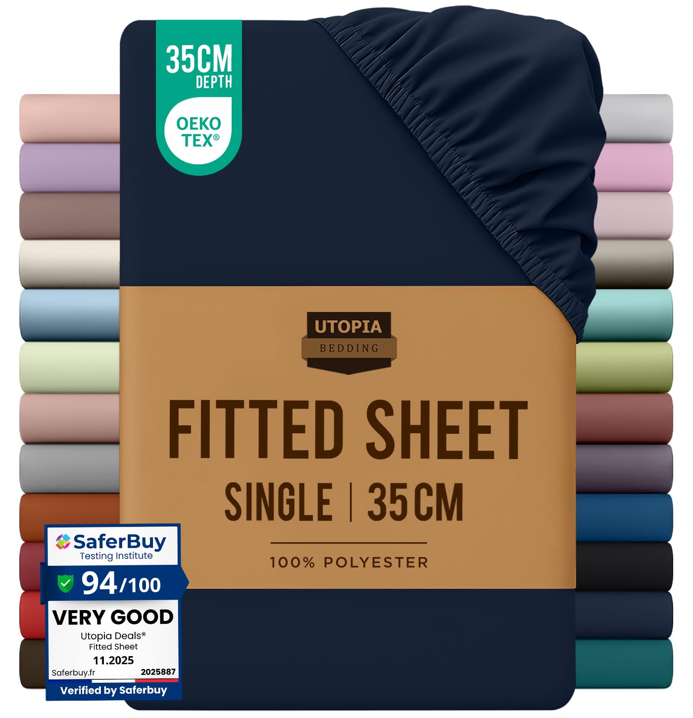 Utopia Bedding Fitted Sheet King, White - Deep Pocket 14 inch (35 cm) - Easy Care - OEKO-TEX Certified - Soft Brushed Microfibre Fabric - Shrinkage and Fade Resistant - Bottom Sheet — view 21