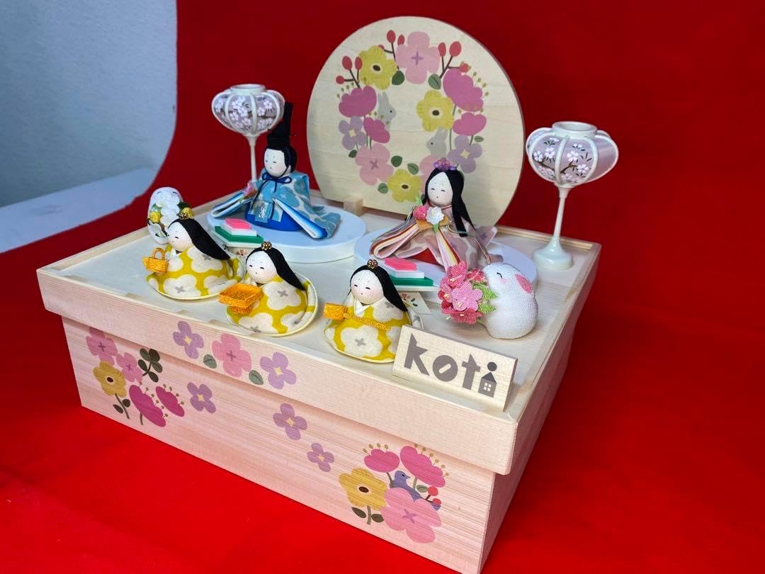 koti 雛人形 五人飾り収納セット・サイズ間口約33×奥行約24×高さ約
