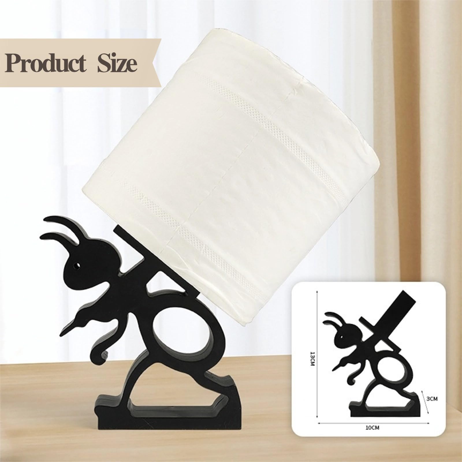 2 Pcs Ant Tissue Paper Holder, Toilet Paper Roll Holder for Bathroom, Modern Bathroom Accessories, Humorous Home Decor, Easy Installation Toilet Tissue Rolls Holder 4