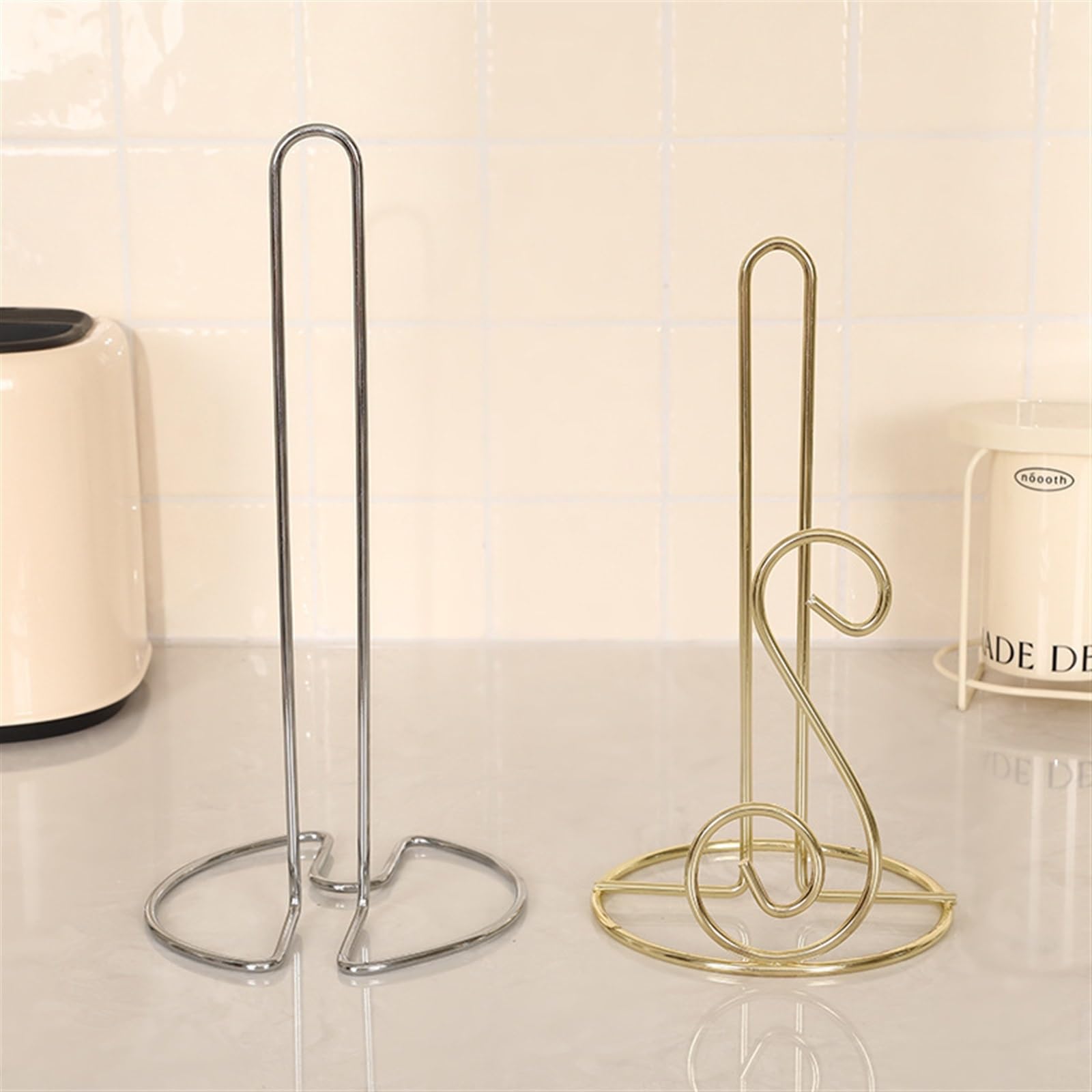 Portarrollos de Cocina Soporte vertical for papel de cocina en forma de U, soporte for papel de grasa de cocina for el hogar, arte simple de metal y hierro, almacenamiento de envoltura de plástico Sop