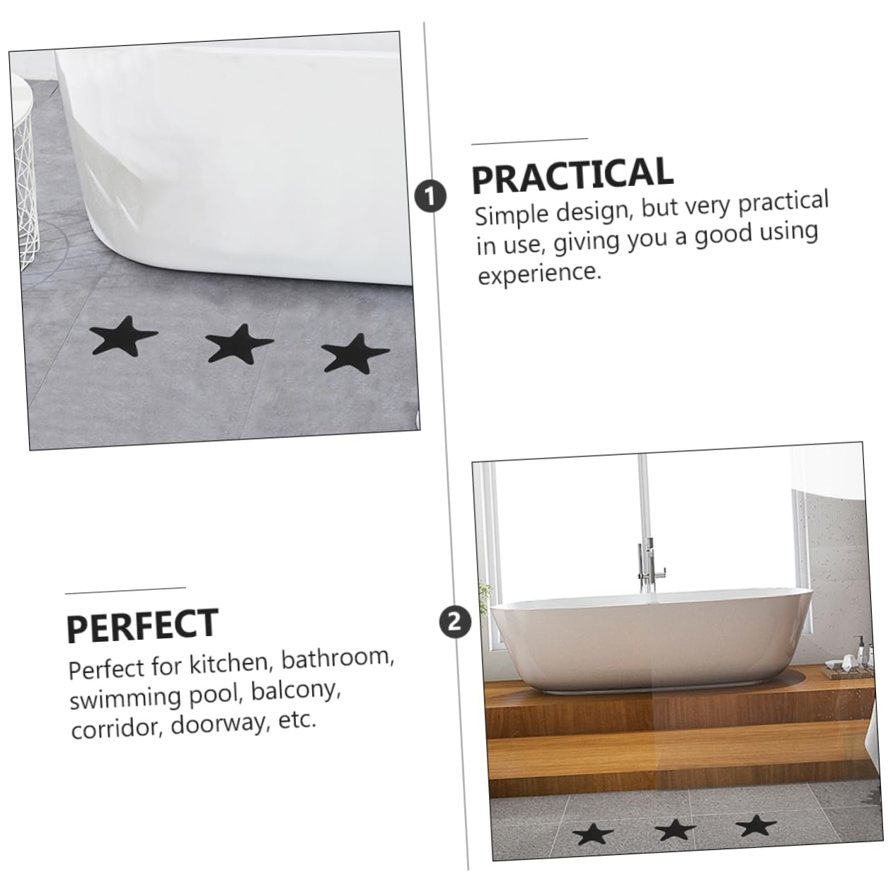 MAGICLULU 3 Juegos Baño Pegatinas Antideslizantes Tiras Anti Baño Calcomanías De Bañera Adhesivos para Bañera Prevención De Resbalones Etiqueta del Piso Pegatina para Ducha Mañana 40 Uds * 3