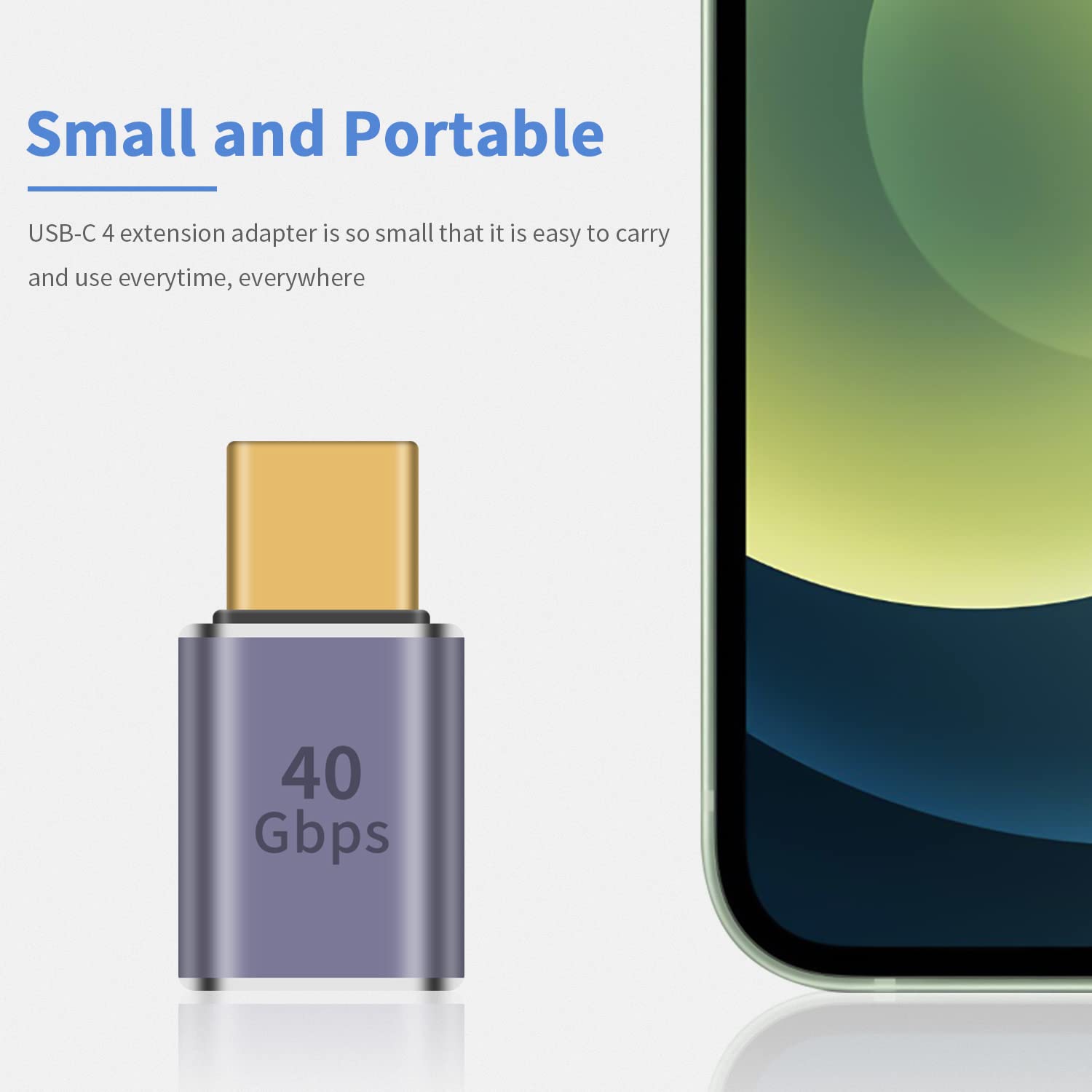 Danfetsoy USB-C Adapter 40 Gbit/s & 100W – Stecker Auf Stecker, 2 Stück, Silber (für Laptop, Tablet, Handy)