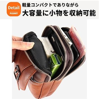 Amazon | [PLEAVIT] スマホショルダー スマホポーチ メンズ 革