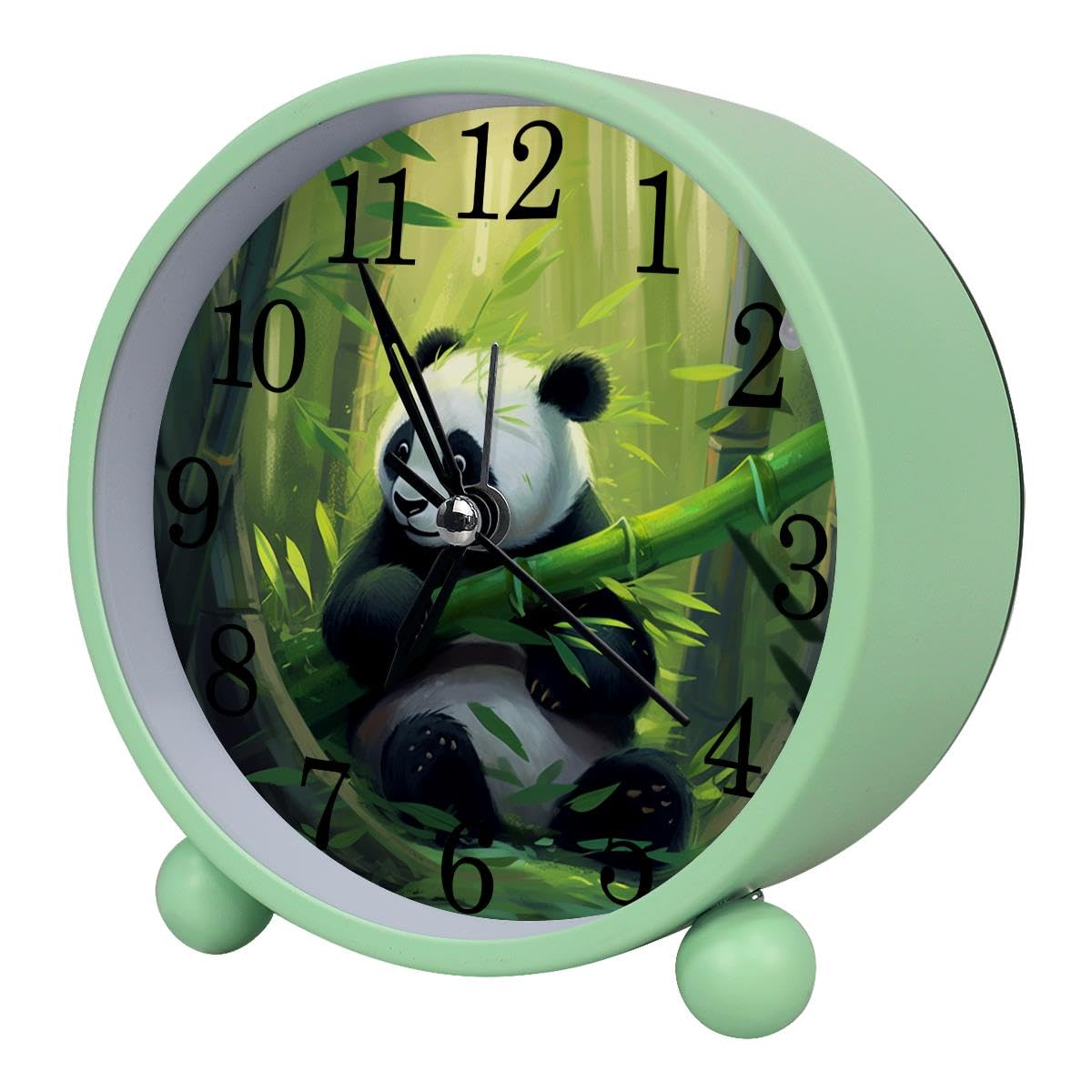 Luoweisi Alarm Clock Panda, Silent Non-Ticking with Night Light