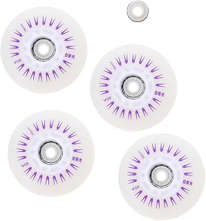 Outanaya Lighted Skate Wheels 4pcs Pu Flash Wheel Roller- Skating Wheel LED Rollerskate Wheels Skates Roller Skates Glowing Wheel Luminous Inline Skates Wheel Damping