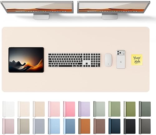 Miniatura 51 de YSAGi Protector de escritorio de piel, alfombrilla de oficina, alfombrilla grande para ratón, alfombrilla antideslizante de piel sintética, Azul