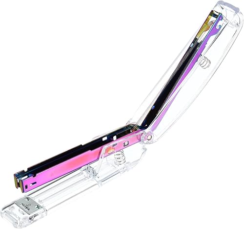 Miniatura 5 de PATIKIL Juego de engrapadoras acrílicas, portátil, elegante, manual, sin esfuerzo, con 2000 grapas 246 para aula, escritorio de oficina en casa,