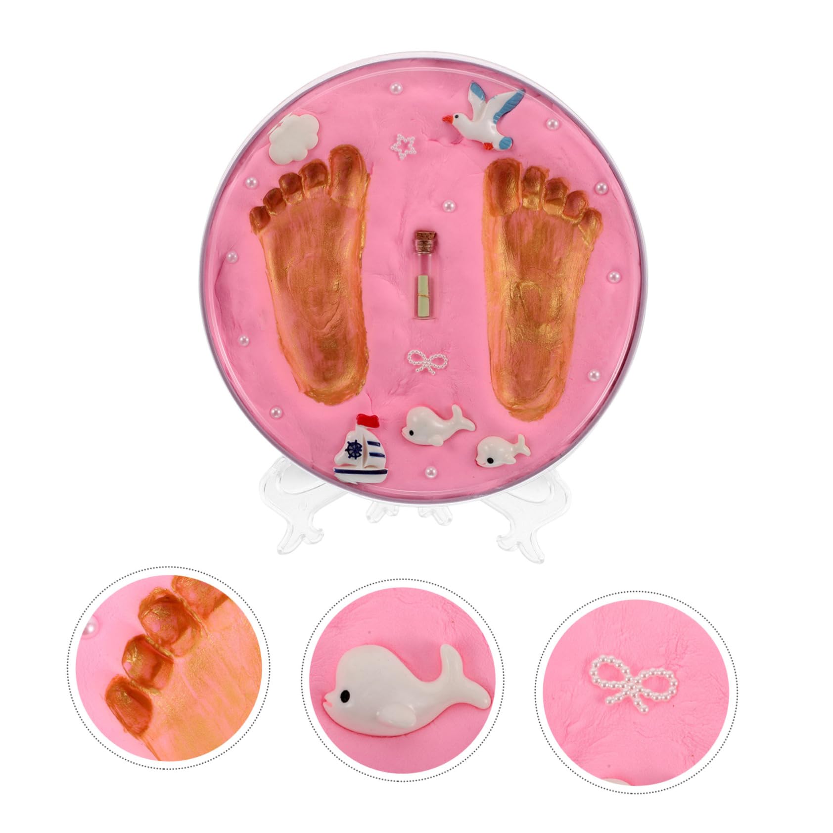 BESPORTBLE Kit De Huellas De Manos De Arcilla Para Impresión De Manos y Pies Recuerdo Fotográfico Para Guardería y Adorno De Niño