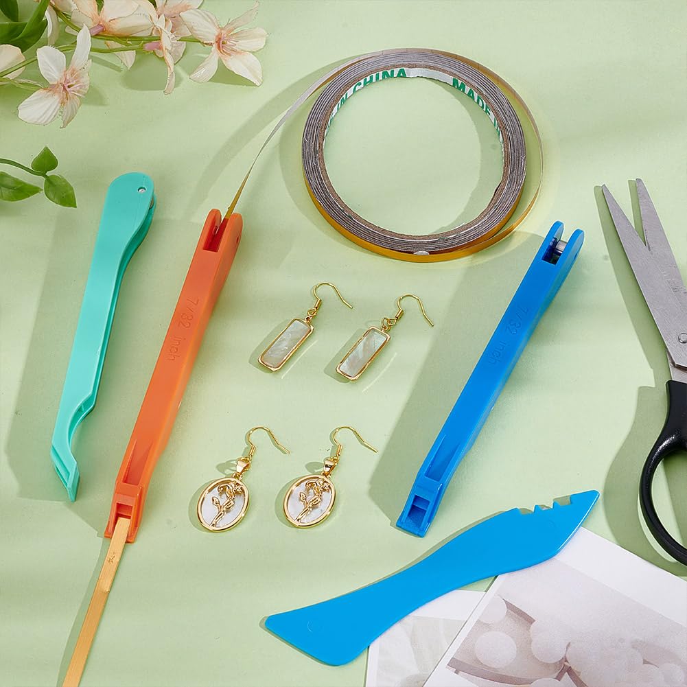 UNICRAFTALE 4 pezzi 4 stili lamina di rame mano Foiler per vetro colorato strumenti di plastica occhiali a mano Foiler occhiali portatile strumento nastro di rame bordo artigianato forniture