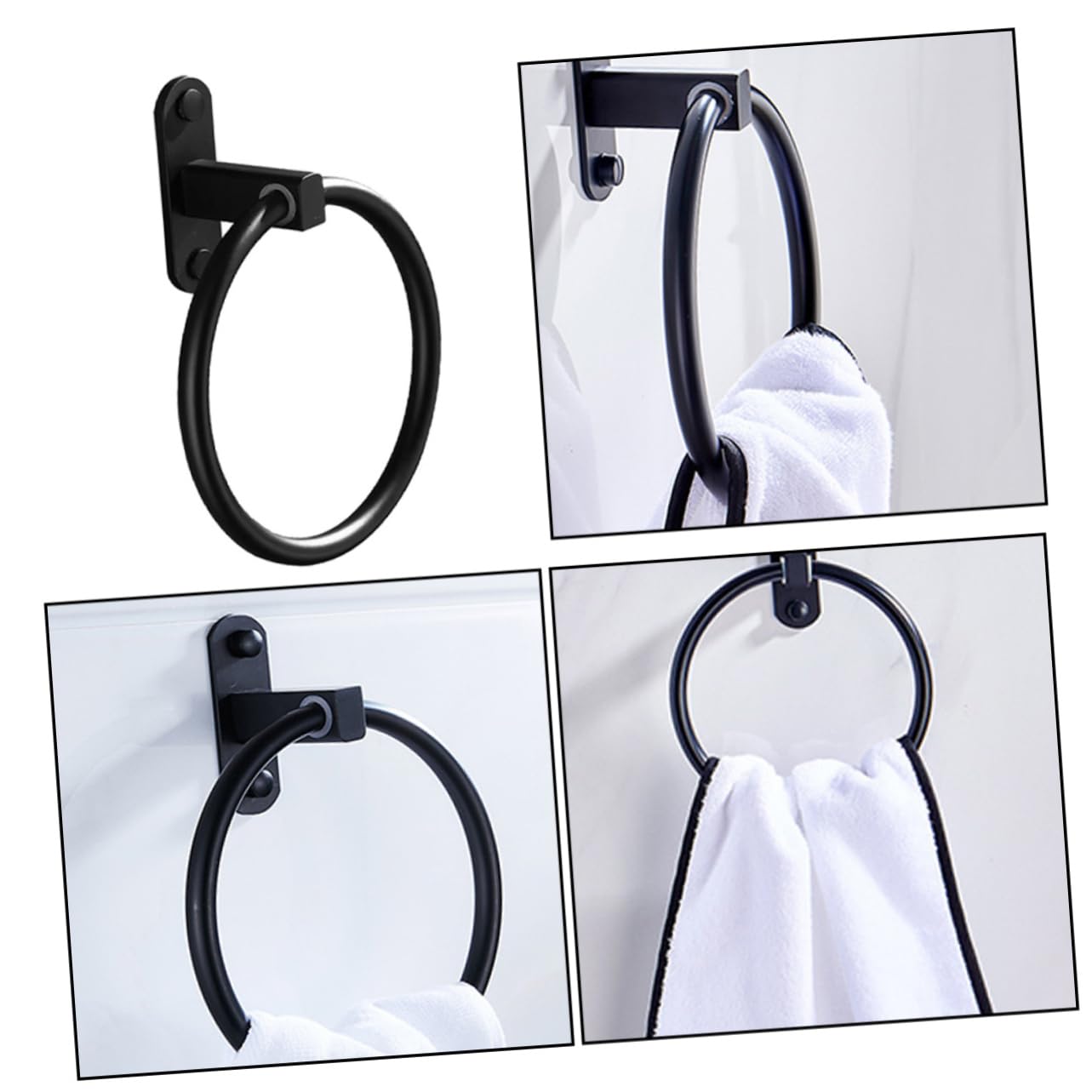 Tofficu 2 Piezas Toalla de Aluminio toallero baño Negro