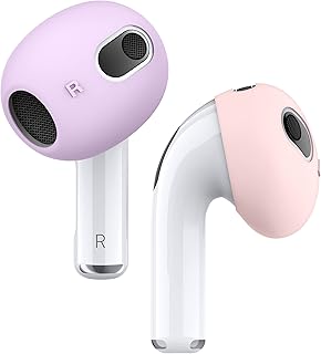 elago 2 Pares de 2 Colores Puntas Auriculares Reemplazo Compatibles con Airpods 3 [Ajuste en la Funda] Case de Silicona Premium Antideslizante Compatible con Airpods 3ª Generación (Rosa/Lavanda)