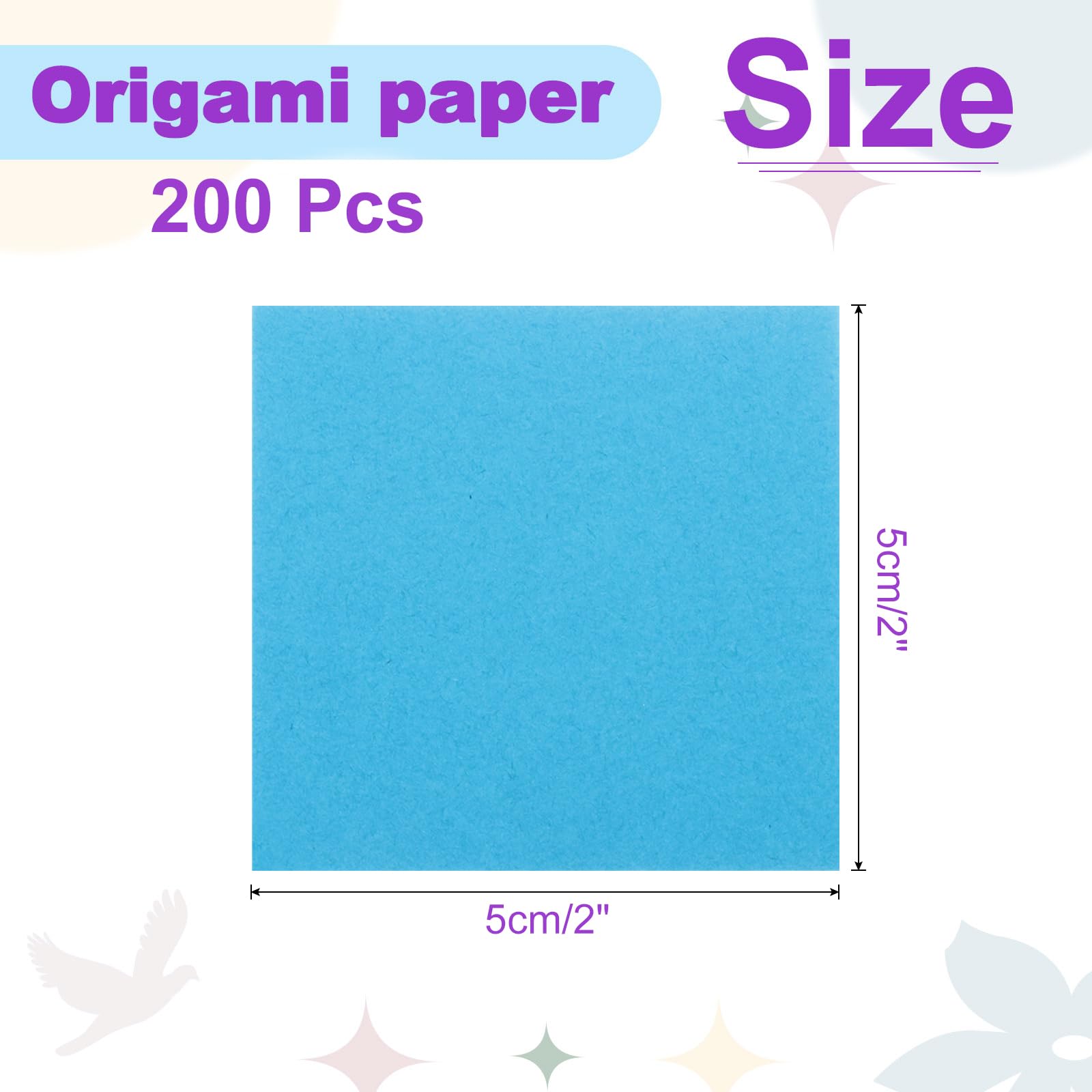 DMiotech 200 Sheets 5x5 cm Origami Paper, Lake Blue Square Origami Paper Easy Fold Double Sided Paper for DIY Arts and Crafts - Image 4