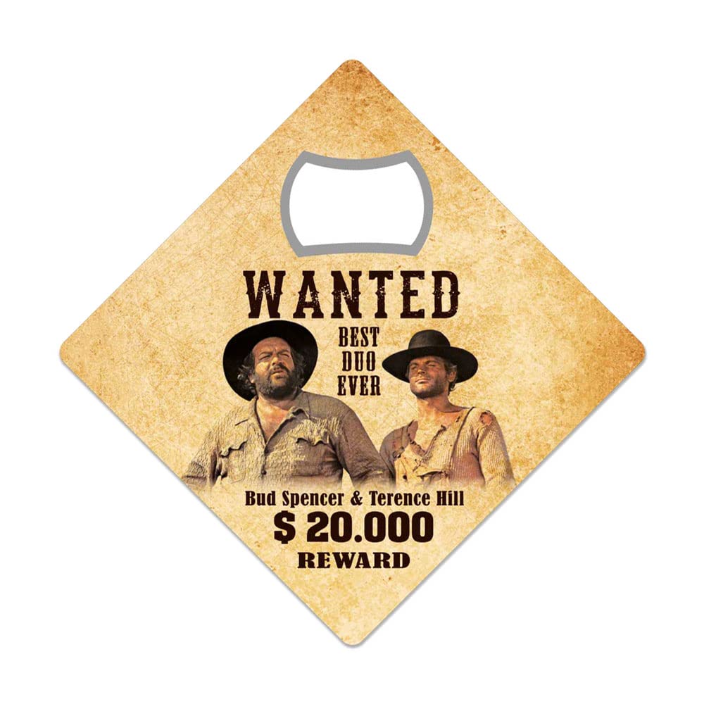 Bud Spencer and Terence Hill - Magnetic Opener - Bottle Opener - Wanted - Best Duo Ever - 9 x 9 cm KMT04
