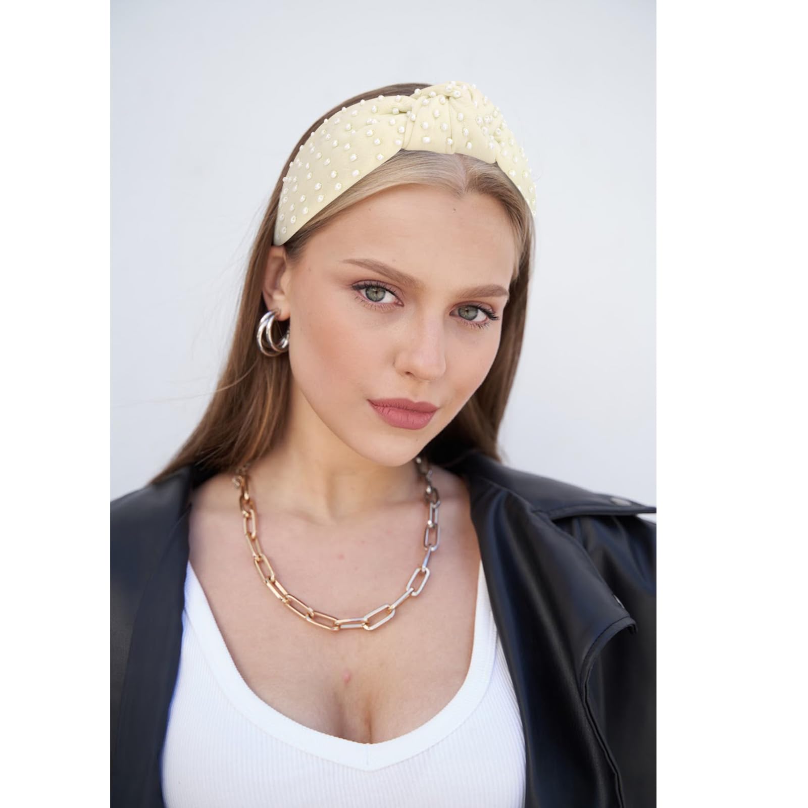 3 Pezzi Fasce per Capelli con Perle Elastico Capelli Donna Corda per Capelli con Perline Fasce per Coda di Cavallo con Perle Fantasia Accessori