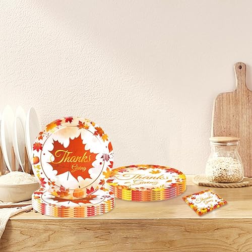 Miniatura 5 de 48 piezas de decoración de fiesta de Acción de Gracias, juego de vajilla para fiesta de Acción de Gracias, suministros de fiesta temática de Acción