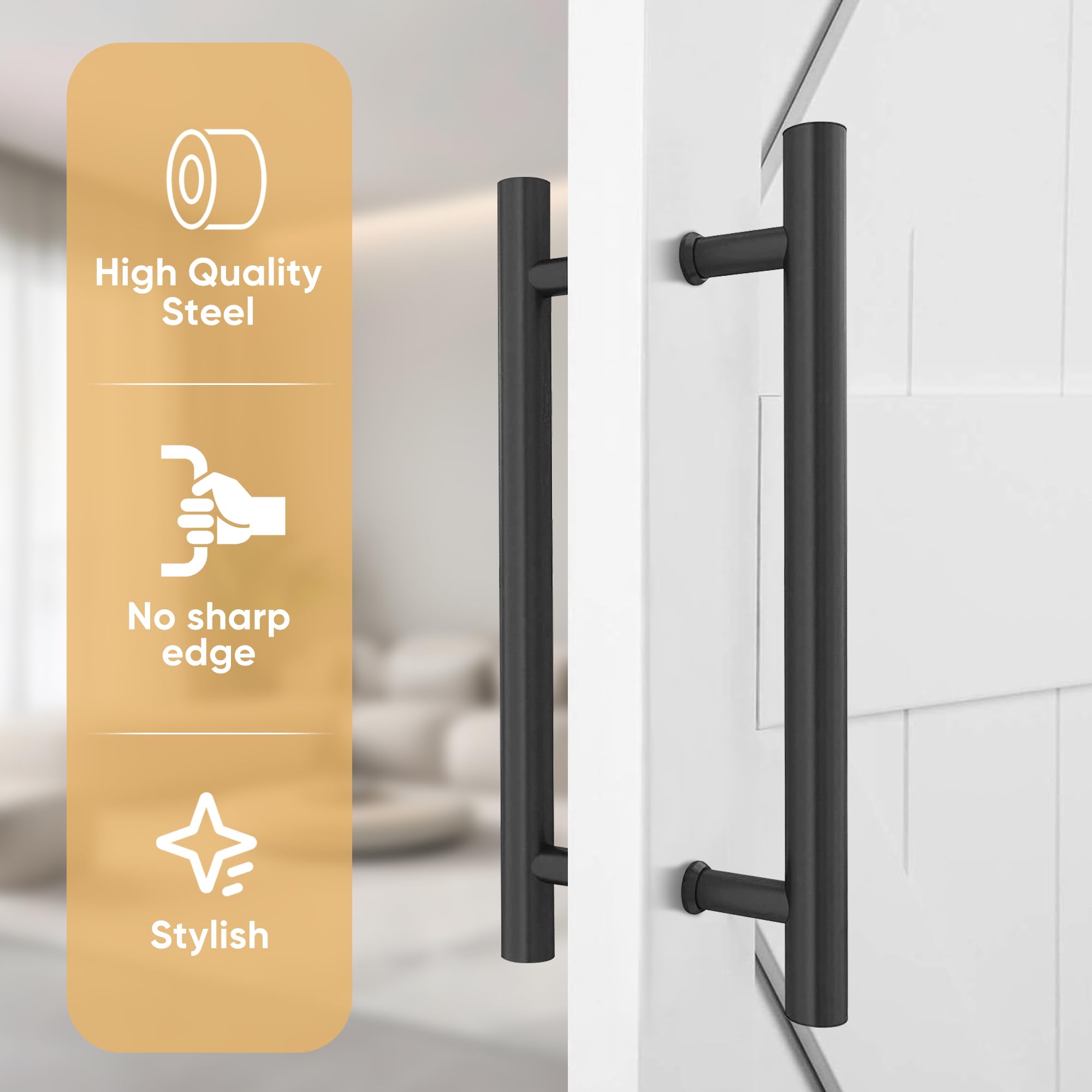 JUBEST Sliding Door Handles - Heavy Duty Black -2 JUBEST Sliding Door Handles - Heavy Duty Black -2