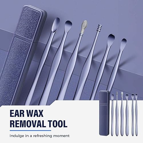 Miniatura 2 de Limpiador de oídos, kit de eliminación de cera de oído, kit de herramientas de limpieza profesional de oídos, juego de púas de acero inoxidable