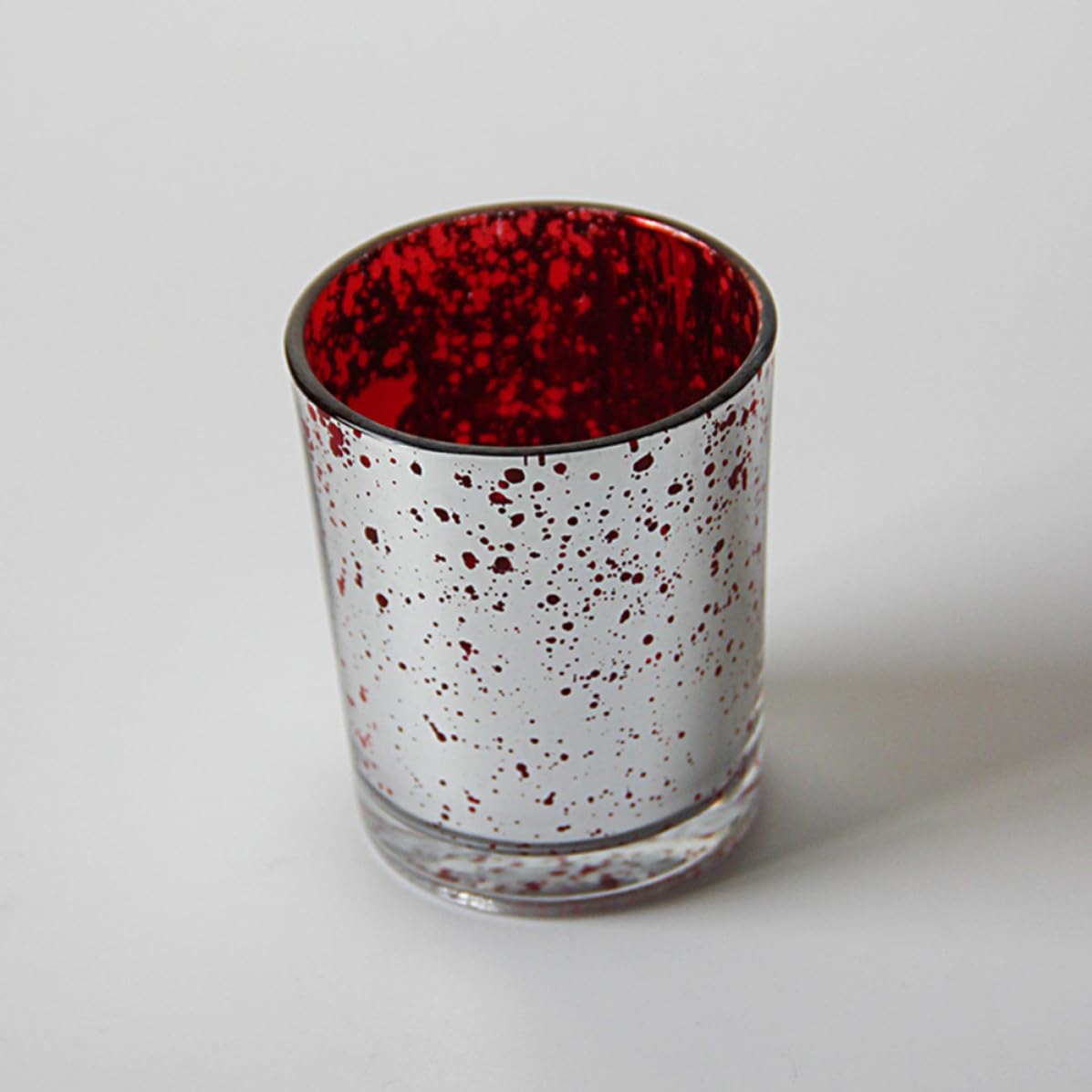 12 Stück Glas Teelichthalter Selbstgemacht Leerer Becher für Deko Rot