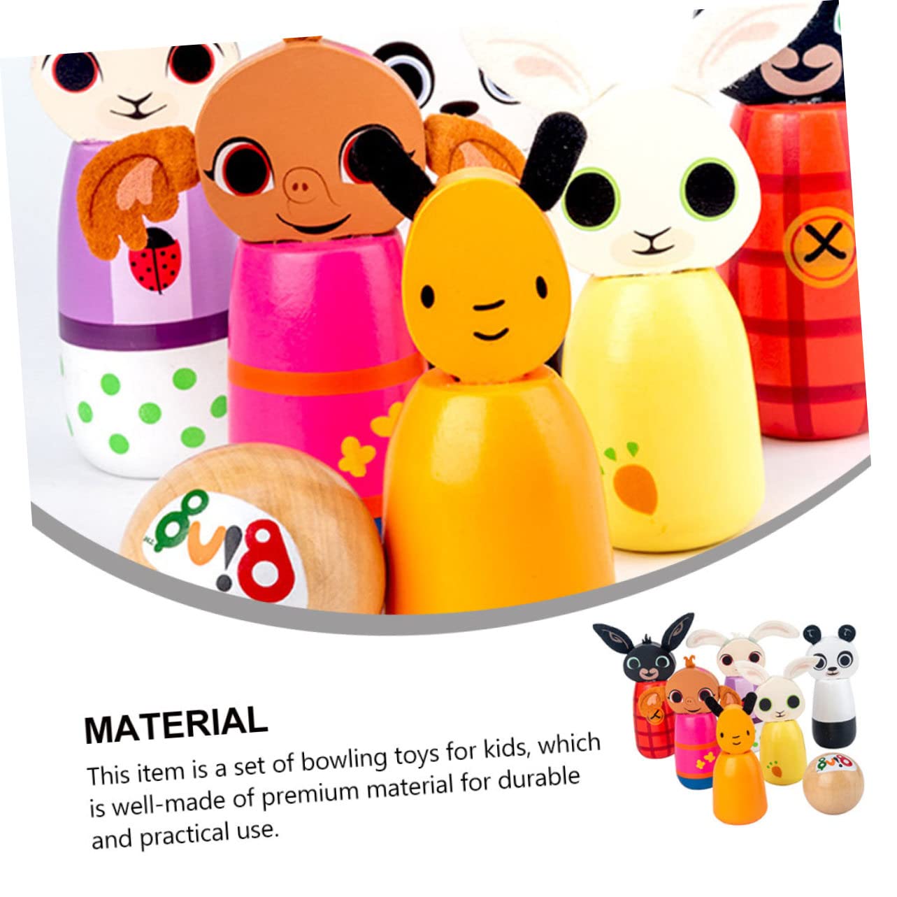 Happyyami Bolos De Animales Juego De Interior para Juguete Interactivo Entre Padres e Hijos Kit De Bolos para Jugando Bolos Juguete Deportivo Colorful De Madera