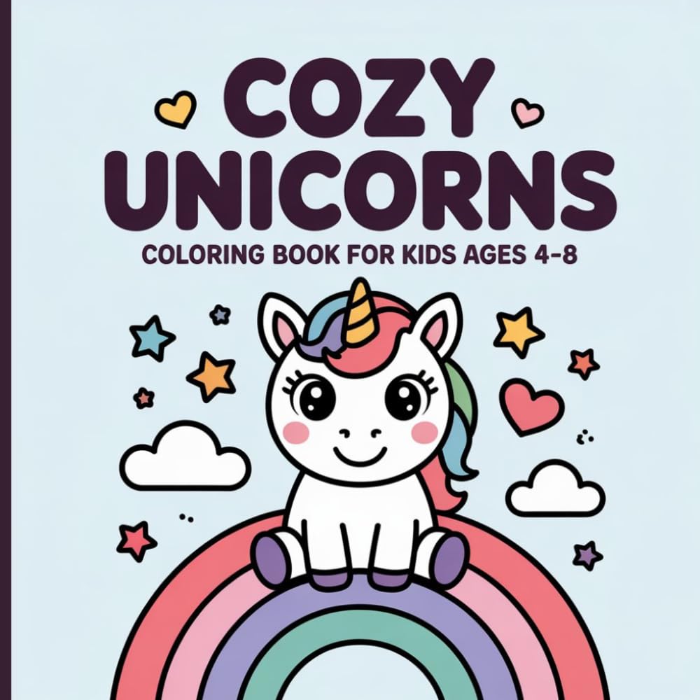 Cozy Unicorn Coloring Book for Kids: Cute, Easy & Magical Unicorn Coloring Pages for Relaxation and Fun – Ages 4–8, Bold and Easy
