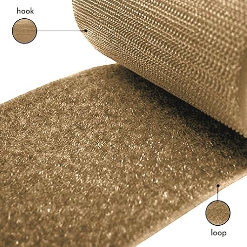 Miniatura 6 de Cinta de velcro para coser de 4 pulgadas de ancho, color beige, no adhesiva, 1 yarda de longitud, cinta de nailon beige, juego de sujetadores de